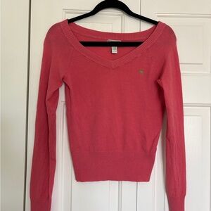 Abercrombie & Fitch Coral V-Neck Sweater